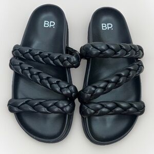 BP Black Keaton Braided Slide Sandal Size 6.5